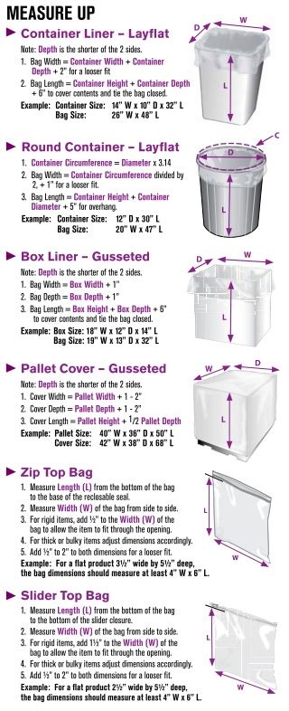 measure plastic bag thickness|plastic bag size chart.